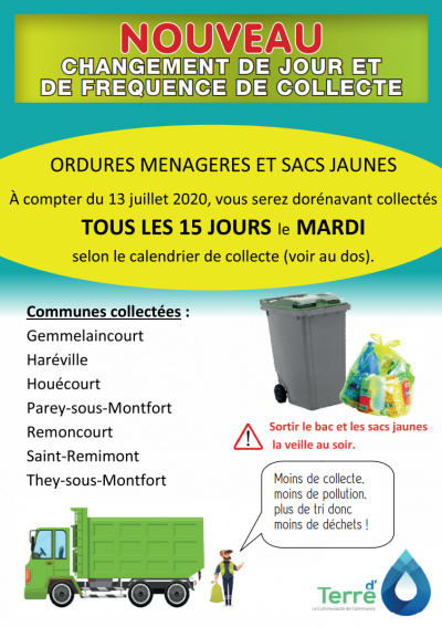 Ramassage des ordures ménagères - Vie communale - Information ramassage des